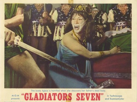 I 7 gladiatori lobby card