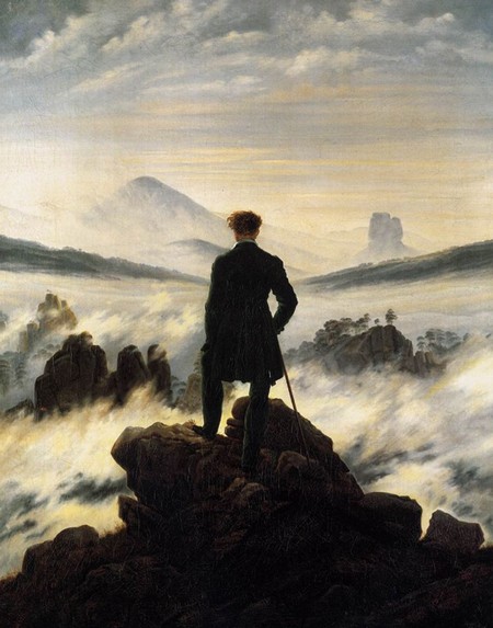 5-5 Caspar David Friedricht Viandante sul mare di nebbia,Amburgo, Kunsthalle